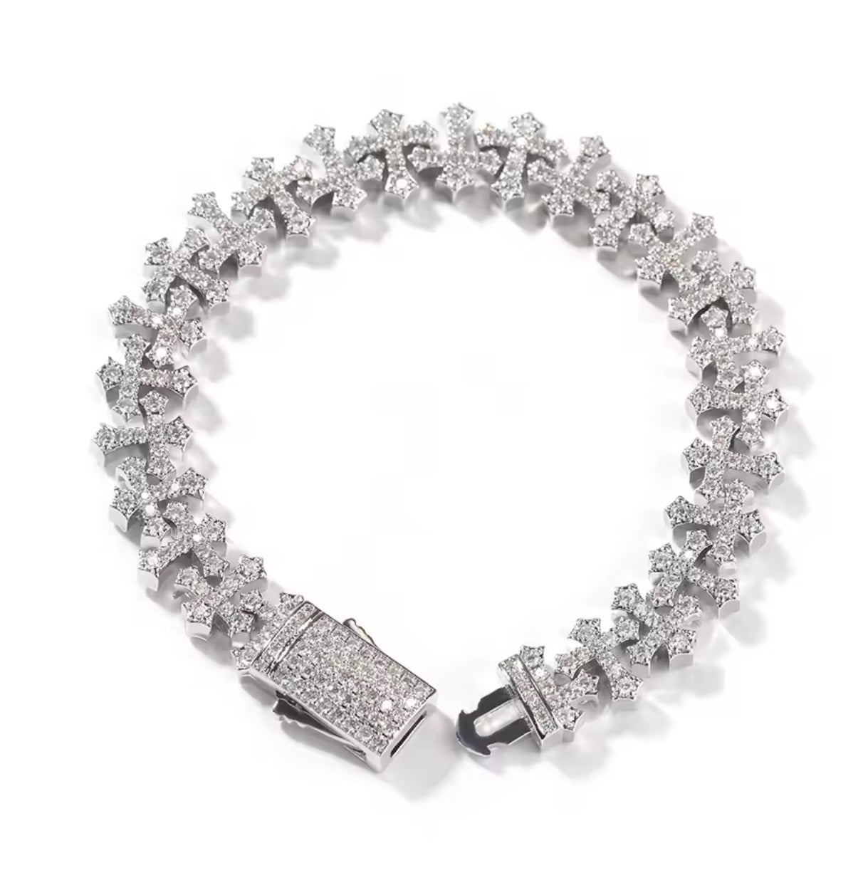 Cross moissanite bracelet