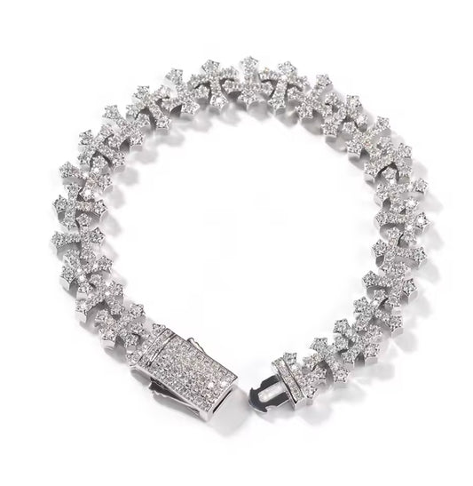 Cross moissanite bracelet